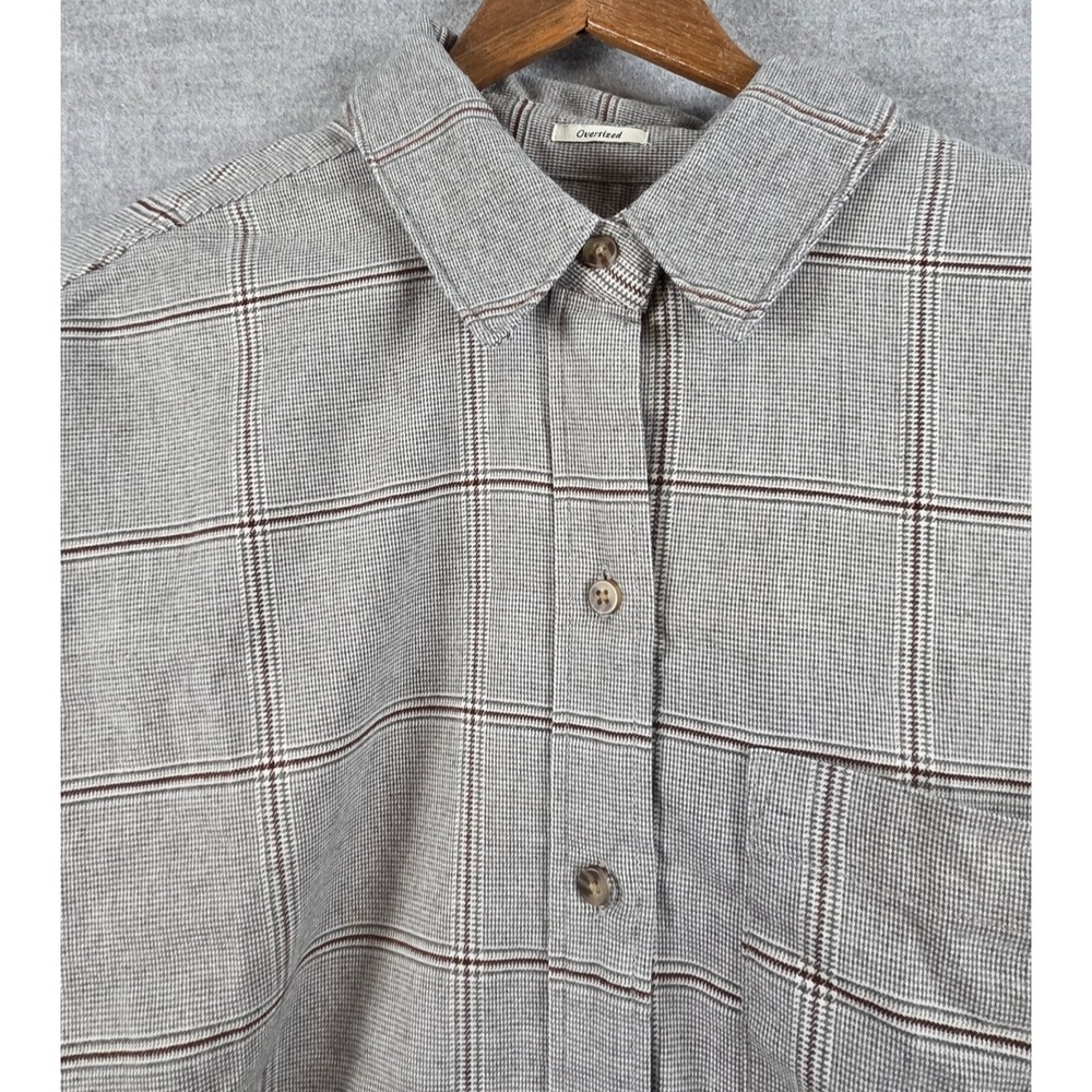 Abercrombie & Fitch Soft AF Collection Shirt Mens M Gray Windowpane Retro Y2K